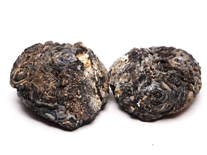 Achát peříčkový geoda pár 329 g - 7.5 cm - Top kvalita - #B423