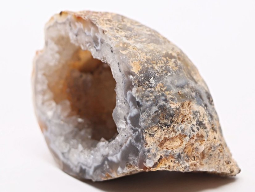 Achát peříčkový 140 g - 7 cm - geoda - Top kvalita - #349