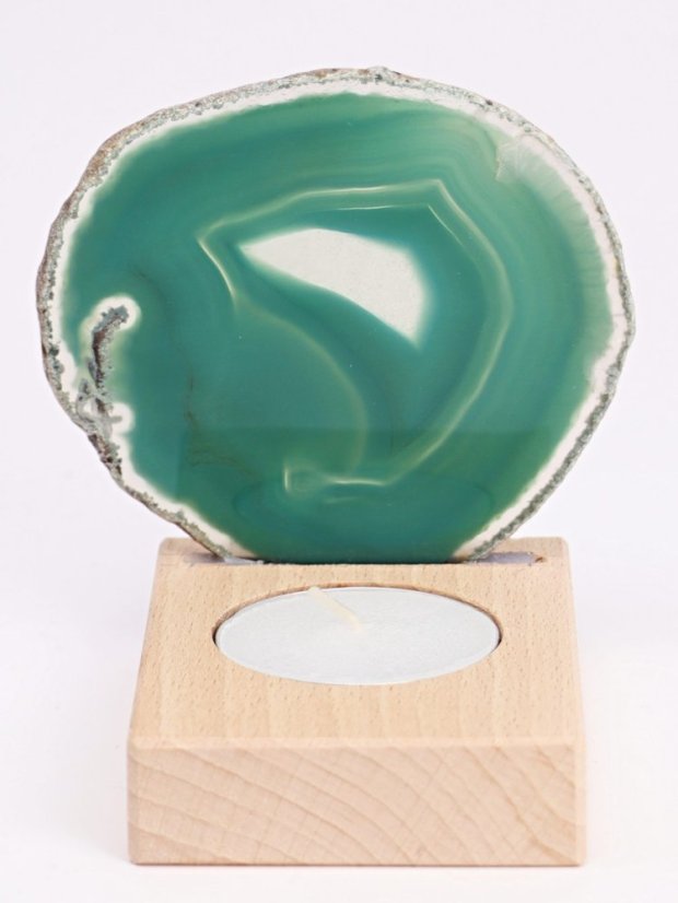 Achátový svícen plát 7 cm - Top kvalita #359