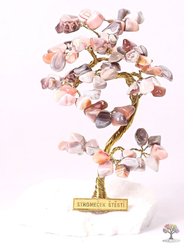 Achátový stromeček štěstí 15 cm - B1 - #186