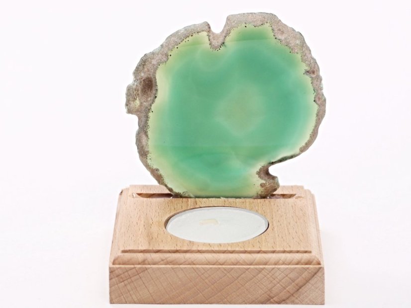 Achátový svícen plát 7 cm - Top kvalita #601