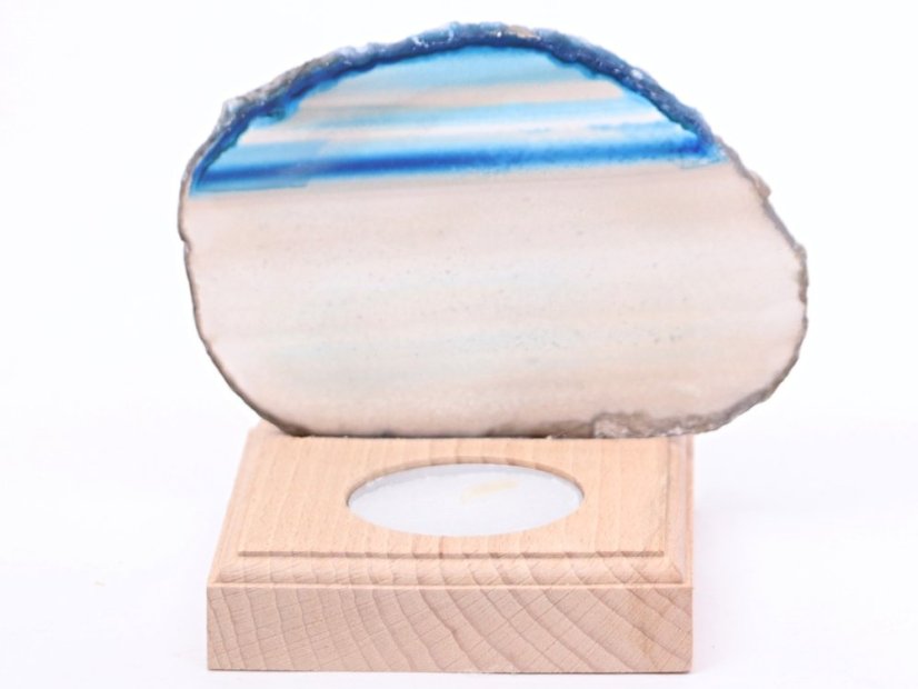 Achátový svícen plát 7 cm - Top kvalita #334