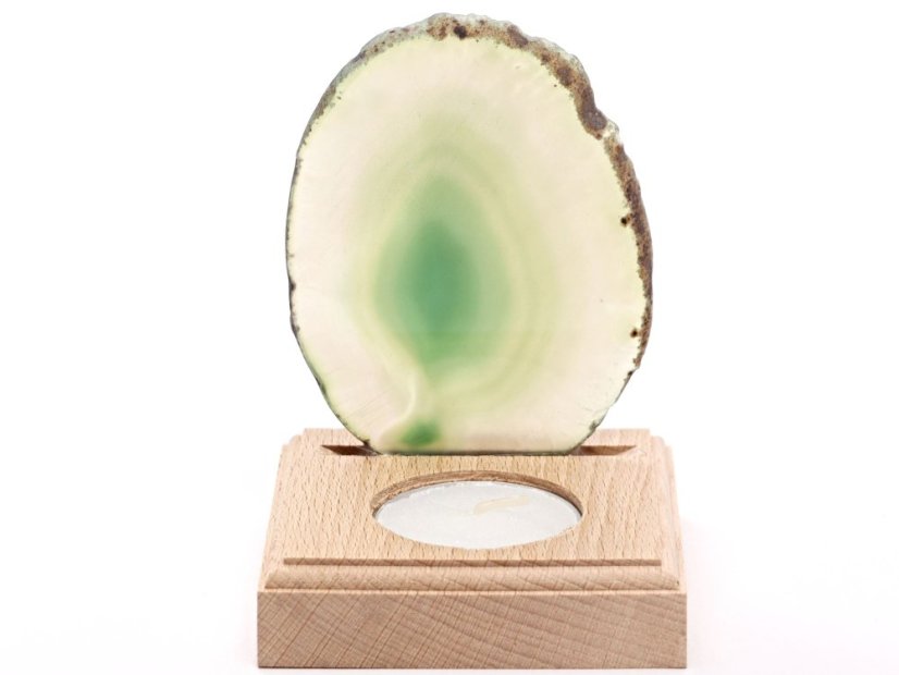 Achátový svícen plát 9 cm - Top kvalita #595