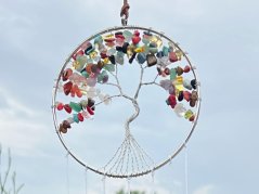 Zvonkohra s achátovými plátky – strom života #ZB367 z přírodního kamene