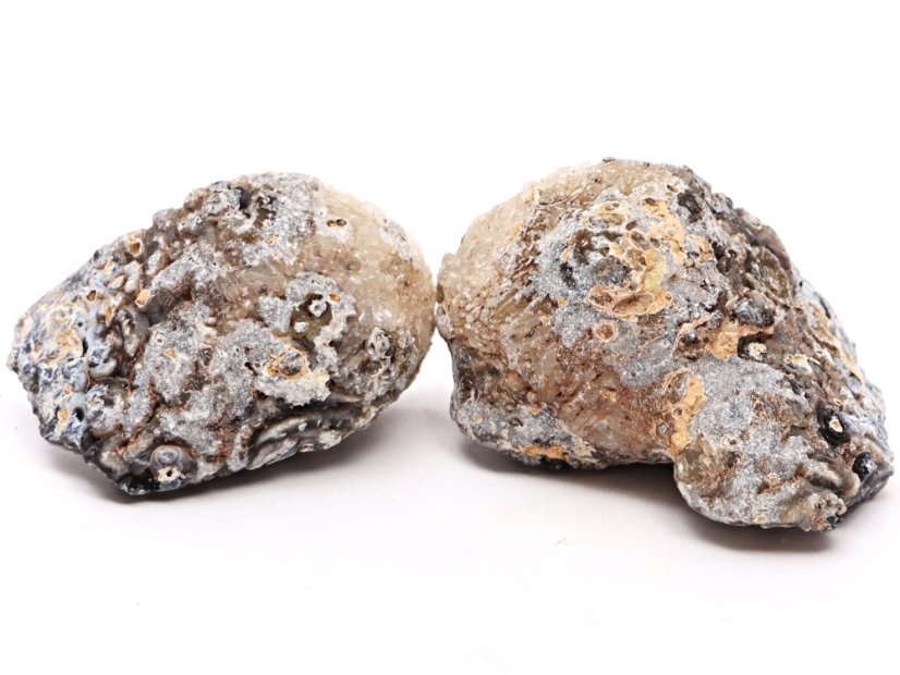 Achát peříčkový geoda pár 164 g - 7 cm - Top kvalita - #B419