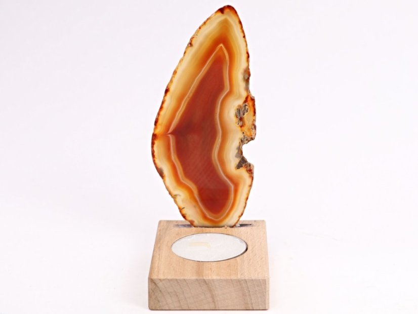 Achátový svícen plát 12 cm - Top kvalita #419