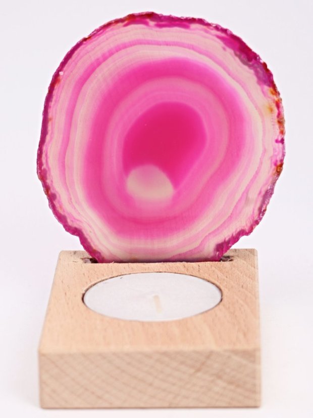 Achátový svícen plát 7 cm - Top kvalita #350