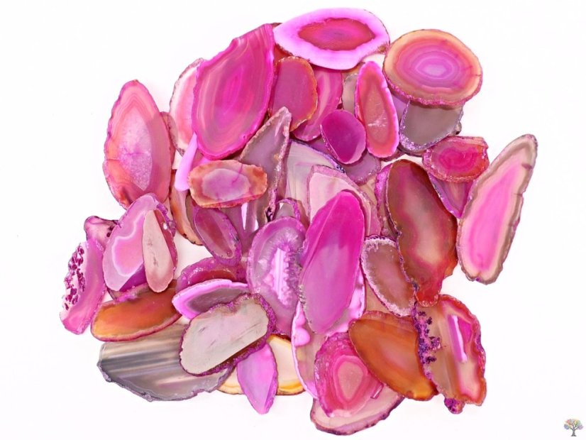 Achátový plát růžový velikost 3 - 7 cm #NV435