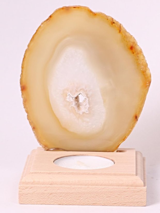 Achátový svícen plát 10 cm - Top kvalita #97