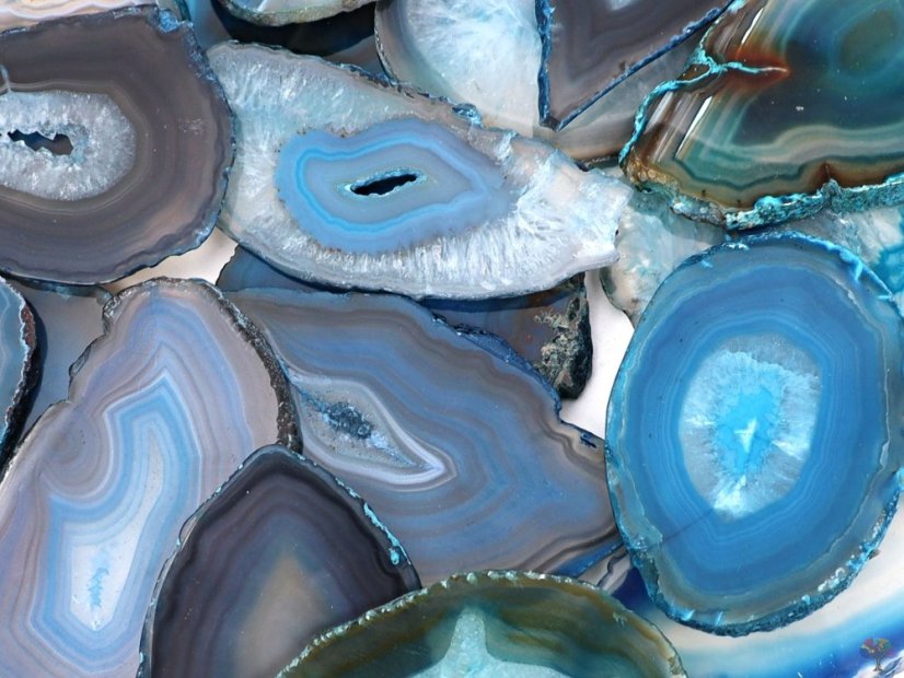 Achátový plát modro-zelený velikost 7 - 11 cm Top kvalita #NV449