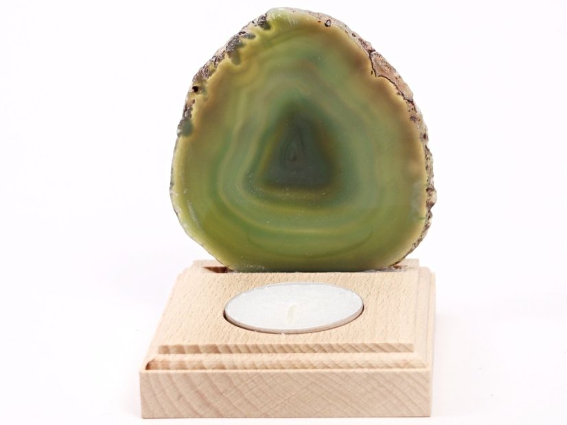 Achátový svícen plát 8 cm - Top kvalita #659