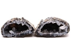 Achát peříčkový geoda pár 329 g - 7.5 cm - Top kvalita - #B423