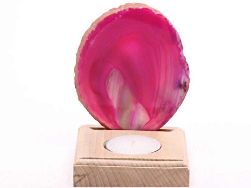 Achátový svícen plát 9 cm - Top kvalita #304