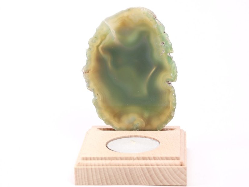 Achátový svícen plát 10 cm - Top kvalita #684