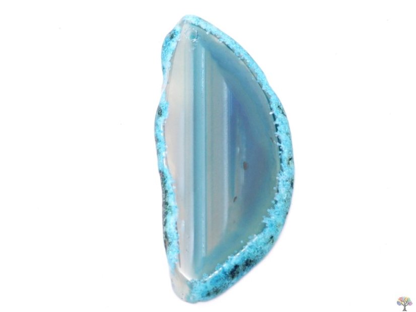 Achátový plát modro-zelený s dírkou - velikost 4 - 7 cm #493