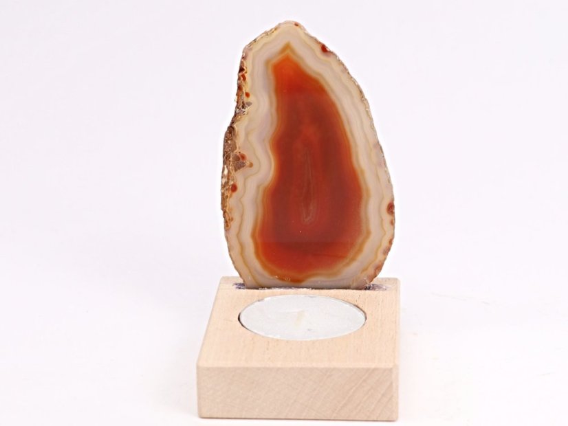 Achátový svícen plát 9 cm - Top kvalita #393