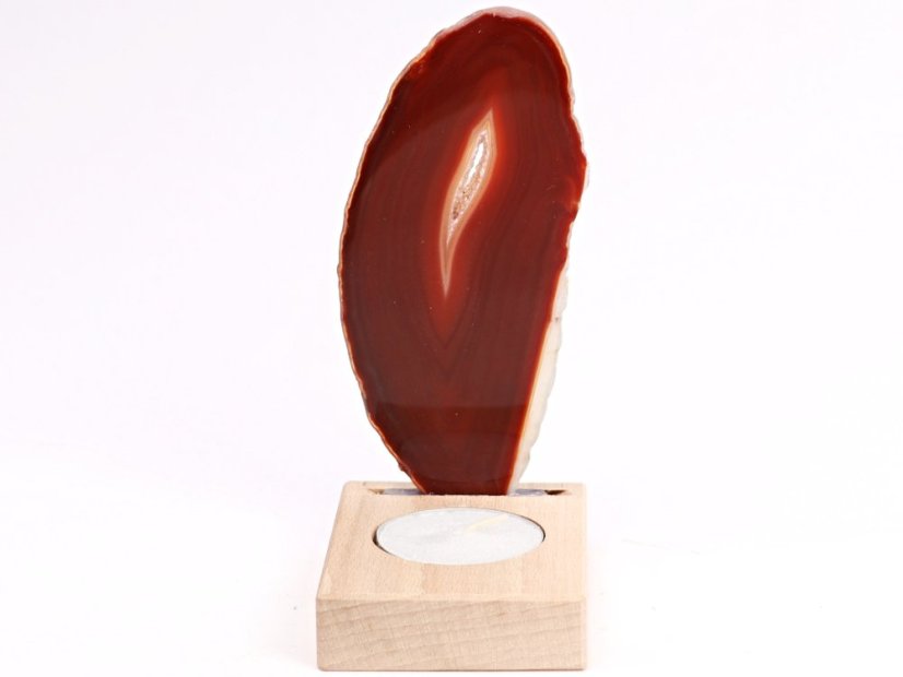 Achátový svícen plát 12 cm - Top kvalita #416