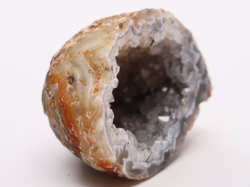 Achát peříčkový 140 g - 7 cm - geoda - Top kvalita - #349