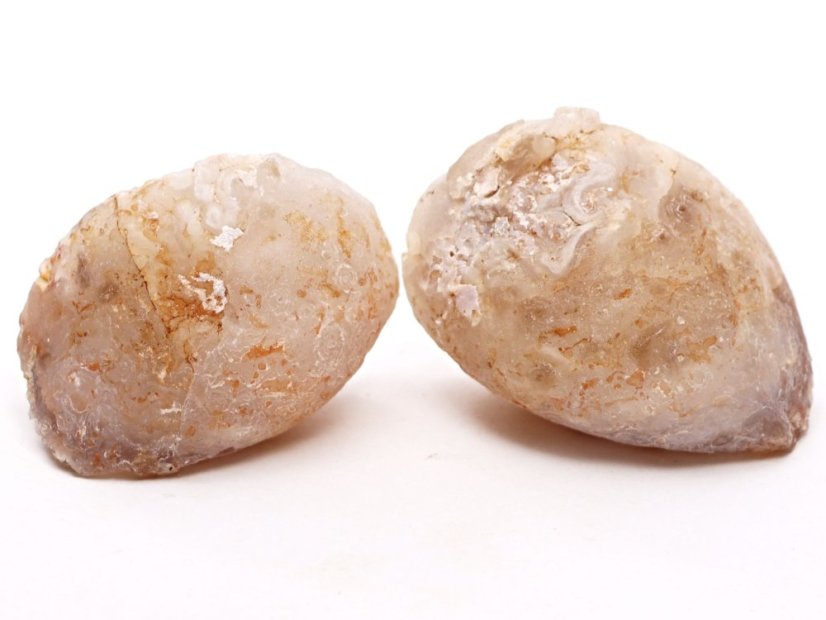 Achát peříčkový geoda pár 145 g - 6 cm - Top kvalita - #B418