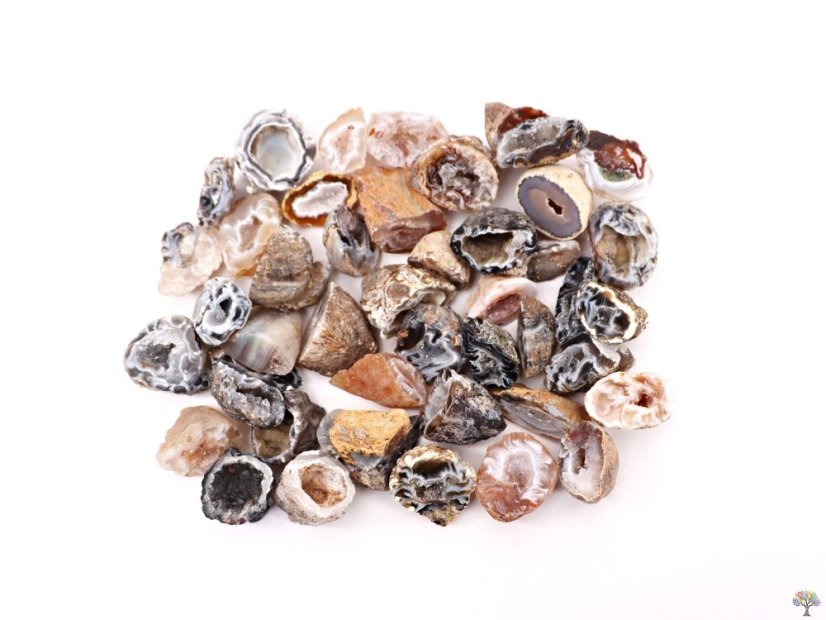 Achát peříčkový 2 - 3 cm přírodní geoda #ZB76