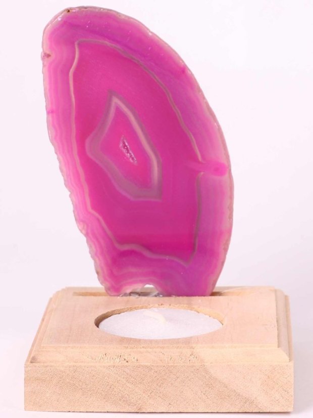 Achátový svícen plát  11 cm - Top kvalita #236