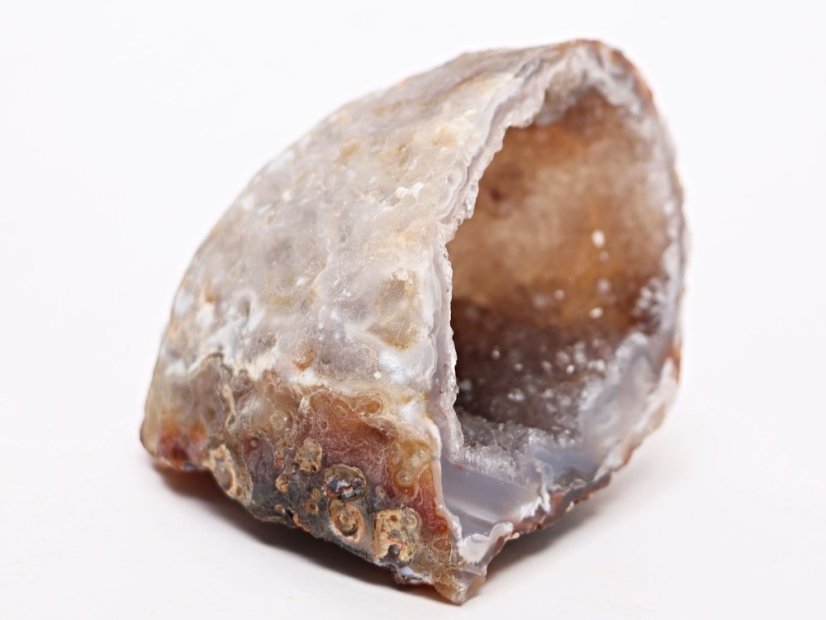 Achát peříčkový 148 g - 7 cm - geoda - Top kvalita - #356