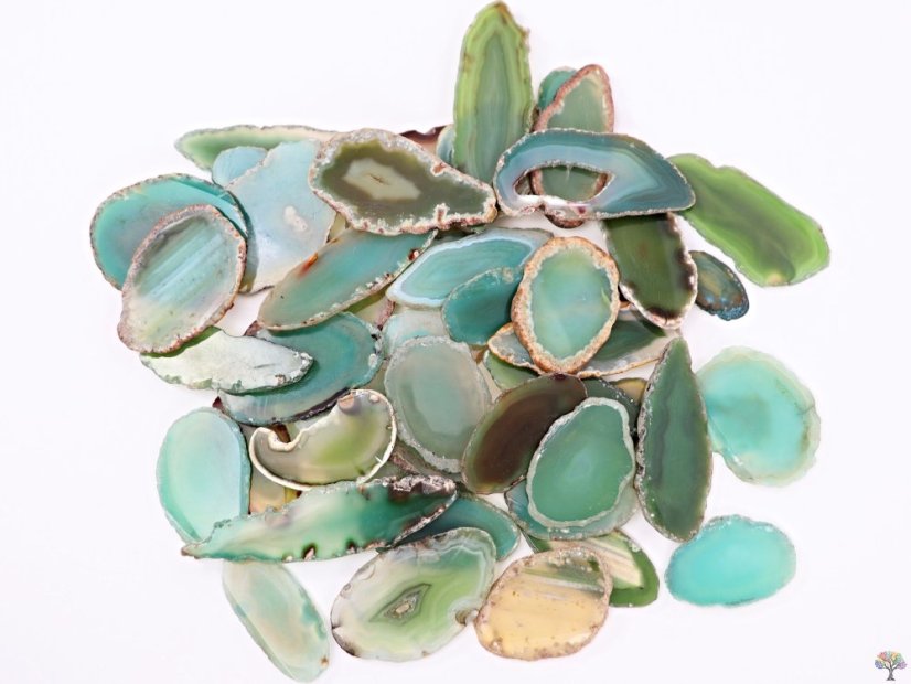 Achátový plát zelený velikost 3 - 7 cm #NV432