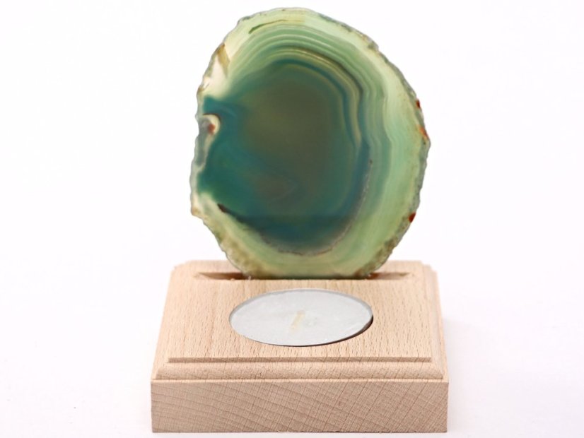 Achátový svícen plát 8 cm - Top kvalita #638