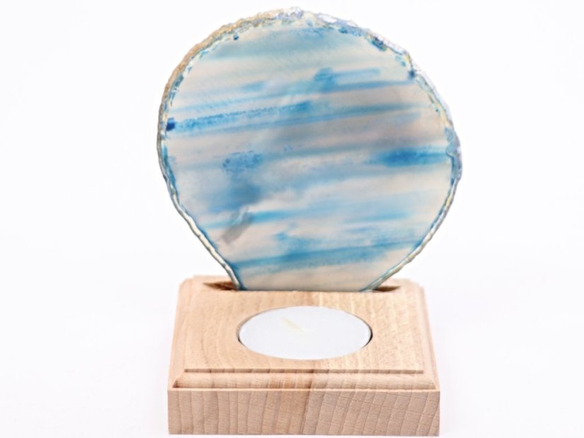 Achátový svícen plát 9 cm - Top kvalita #326