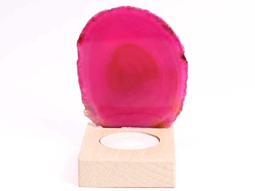 Achátový svícen plát 8 cm - Top kvalita #373