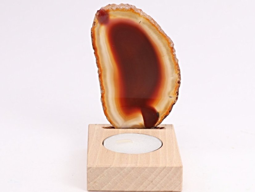 Achátový svícen plát 9 cm - Top kvalita #403