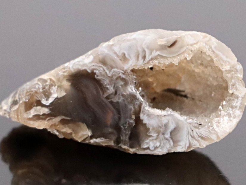 Achát peříčkový 2 - 3 cm přírodní geoda #ZB76