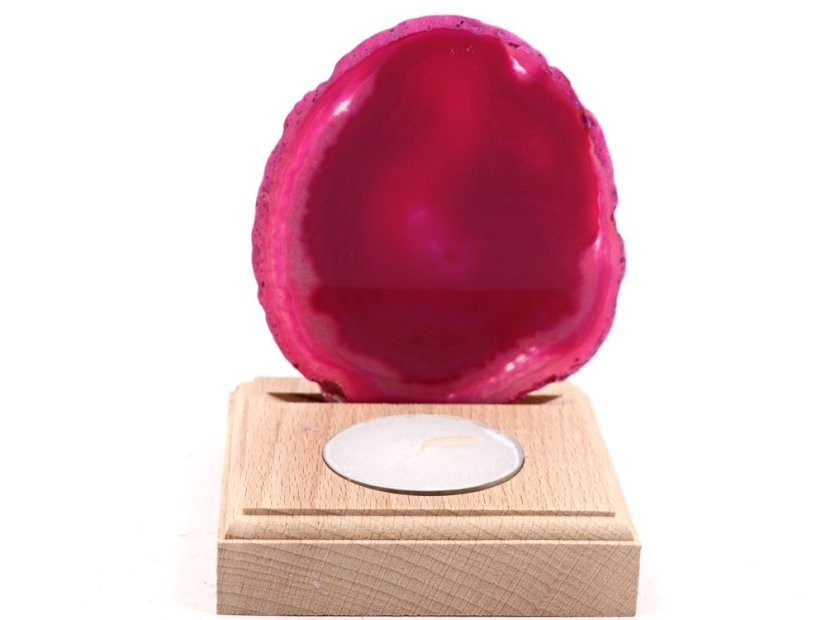 Achátový svícen plát 8 cm - Top kvalita #580