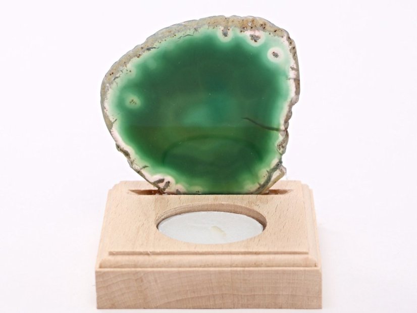 Achátový svícen plát 7 cm - Top kvalita #631