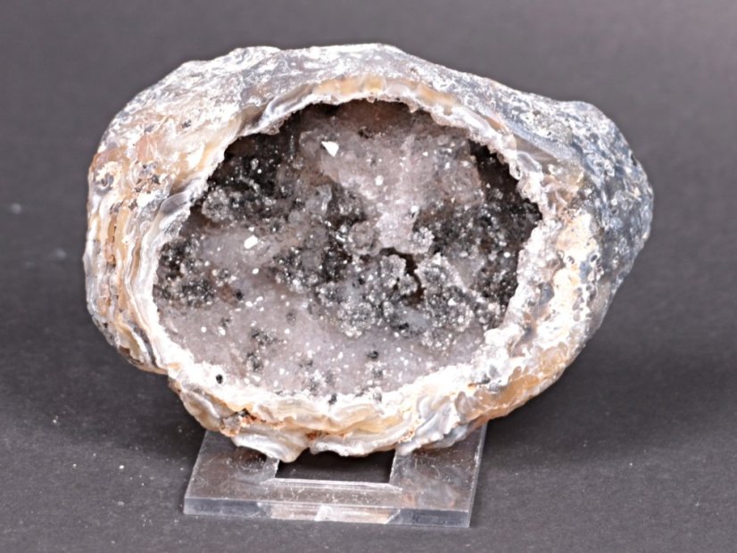 Achát peříčkový 9 cm - geoda - Top kvalita - #155 Achát peříčkový 9 cm - geoda - Top kvalita - #155