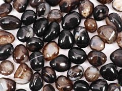 Tromlovaný kámen Achát černý M velikost 20 - 30 mm - Brazílie #548